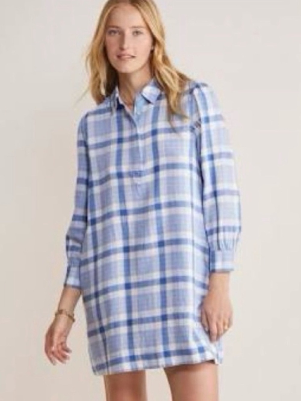 Vineyard Vines Blue Plaid Dress Women’s Size Small